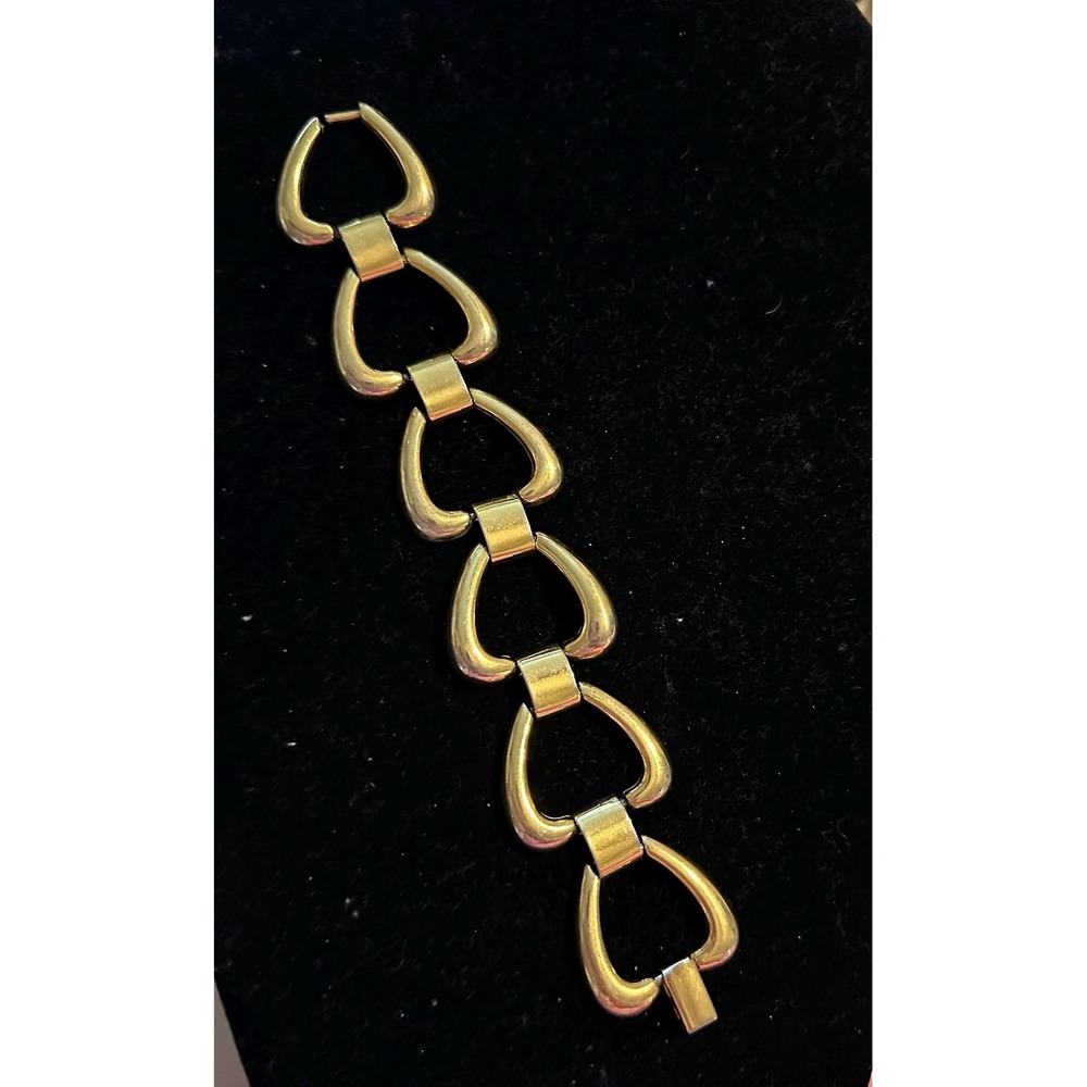 Vintage Napier Pat Pend Chunky Gold Tone Chain Bracelet